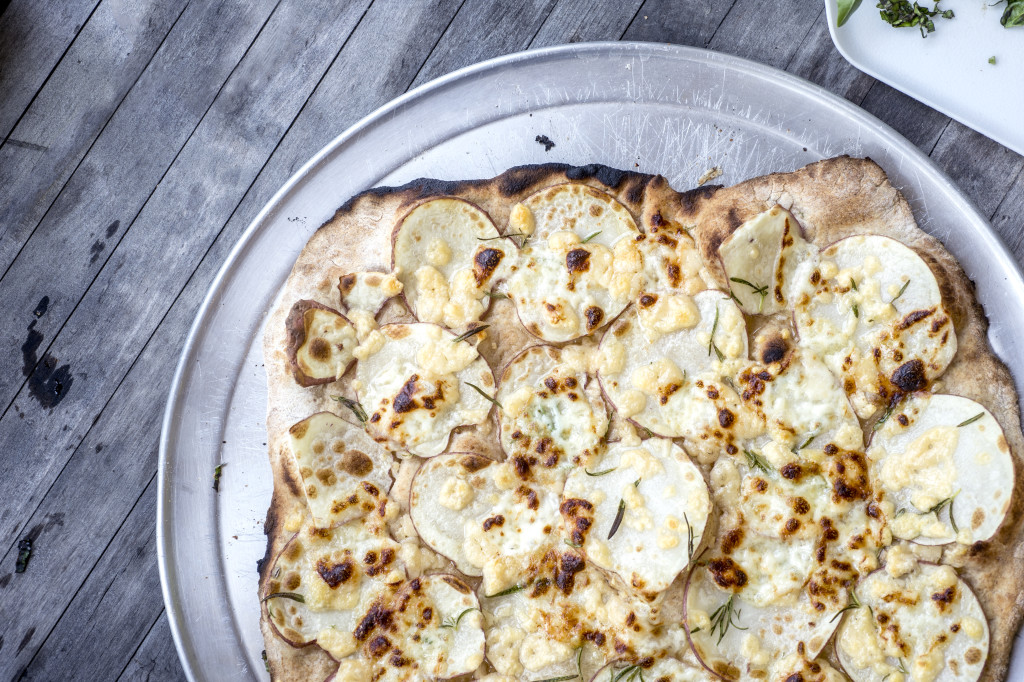 Crispy Potato Pizza with Fresh Rosemary - The Two Bananas